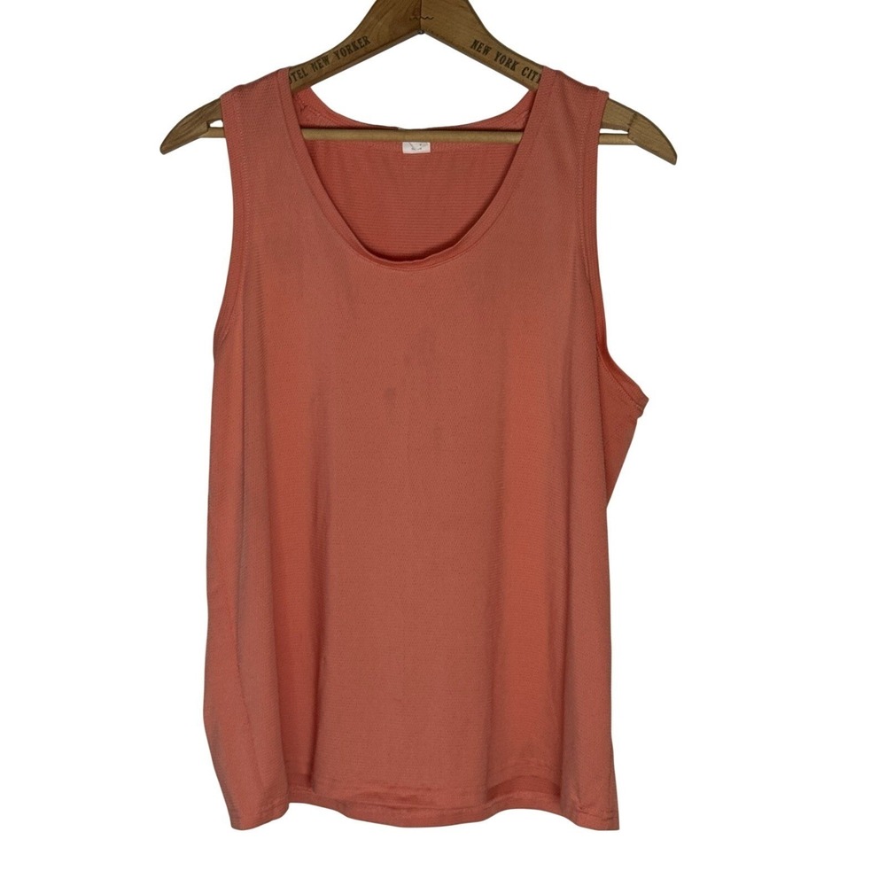 Xersion Womens Tank Top Scoop Neck Knit Size Large peach/orange